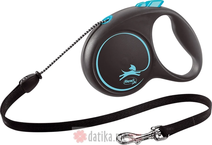 Flexi Povodac Black Design Medium Cord 5M Blue