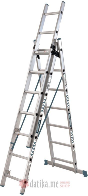 Bormann BHL5090 Merdevine aluminijumske trodjelne 3x9 step. 644cm 
