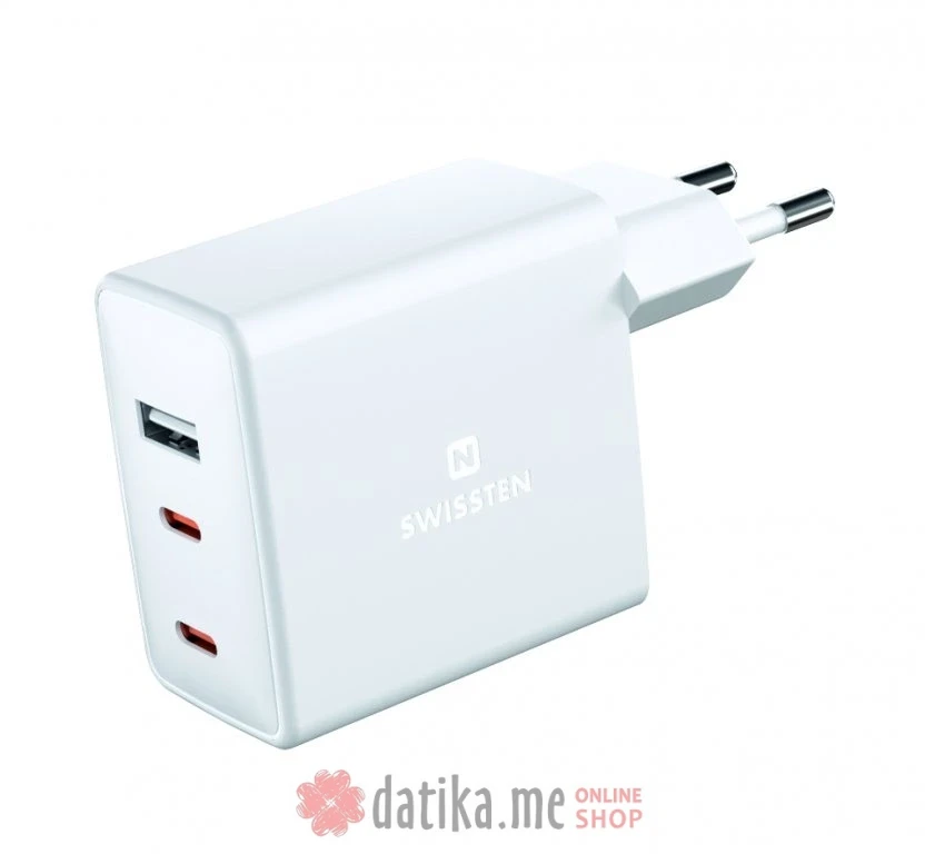 Swissten Travel Charger GaN 2x USB-C + 1x USB 70W в Черногории