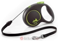 Flexi Povodac Black Design Medium Cord 5M Green 