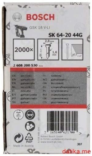 Bosch Ekseri za heftalicu upušteni 44x16mm SK64 20G 2000kom