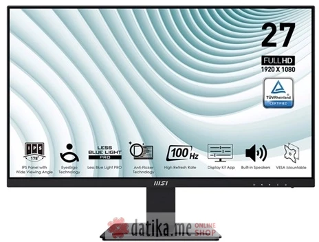 MSI PRO MP273A 27" Full HD IPS 100Hz Professional Business Monitor в Черногории