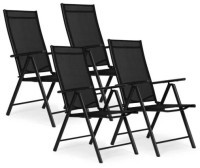 MultiGarden Set od 4 sklopive baštenske stolice sa podesivim naslonom, Black  
