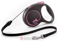 Flexi Povodac Black Design Medium Cord 5M Pink 