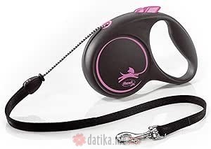 Flexi Povodac Black Design Medium Cord 5M Pink  в Черногории