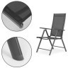 MultiGarden Set od 4 sklopive baštenske stolice sa podesivim naslonom, Grey 