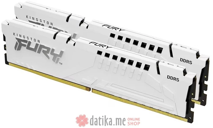 Kingston 64GB DDR5 FURY BEAST WHITE Edition Heatsink ( 2 x 32 GB Kit), KF560C30BWEK2-64  