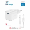Swissten Travel charger GaN 1x USB-C 20W PD white, data cable USB-C/Lightning 1.2, white в Черногории
