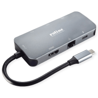 Roline USB 3.2 Gen 2 Type C Multiport Docking Station, 4K HDMI, 2x USB 3.2 Gen 2, 1x USB Type C PD, 1x Gigabit Ethernet 