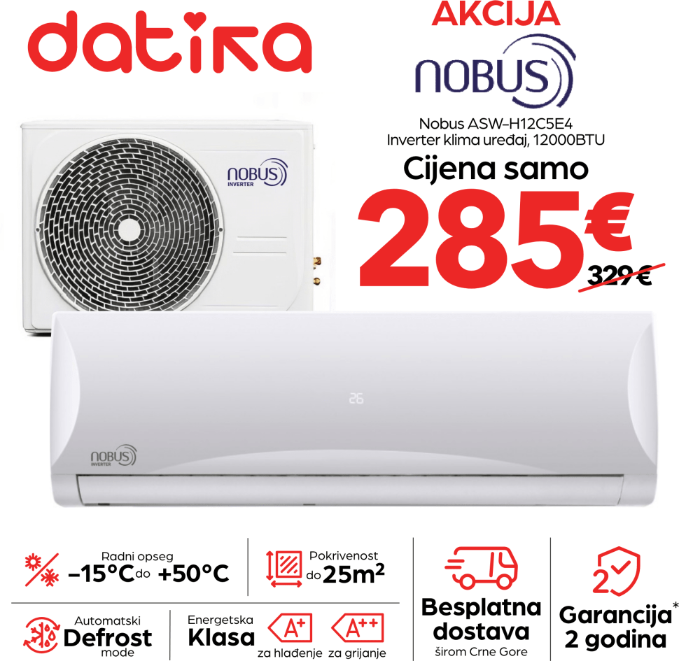 Nobus ASW-H12C5E4 Inverter klima uređaj, 12000BTU Nobus ASW-H12C5E4 Inverter klima uređaj, 12000BTU