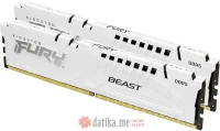 Kingston Kapacitet 64 GB DDR5 FURY BEAST WHITE Edition Heatsink (Kit od 2 x 32 GB), KF560C30BWK2-64  