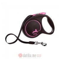 Flexi Povodac Black Design Medium Tape 5M Pink 