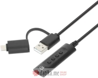 Manhattan 2-in-1 USB-C & USB-A to 3.5 mm Stereo Audio Aux Adapter Cable
