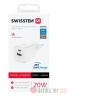 Swissten Travel charger 1x USB-C 20W PD, 1x USB-A 18W QC white