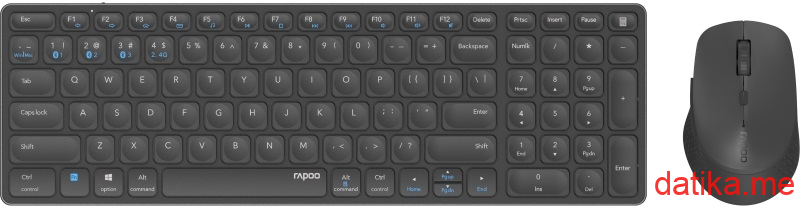 Rapoo 9700M Multi Mode Wireless US Combo set tamno sivi
