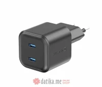 Swissten Travel Charger GaN 2x USB-C 20W PD Black