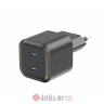 Swissten Travel Charger GaN 2x USB-C 20W PD Black