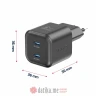 Swissten Travel Charger GaN 2x USB-C 20W PD Black