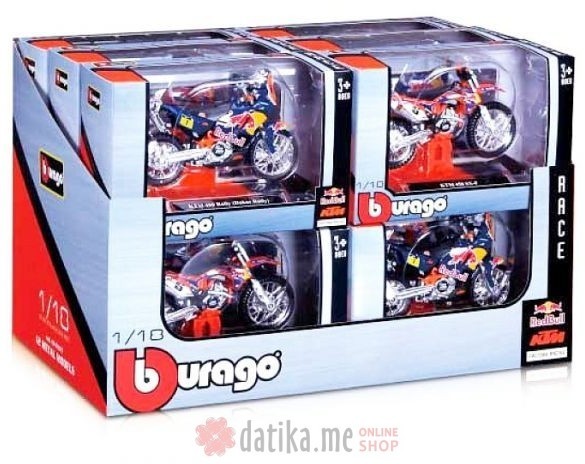 Bburago Igracka red bull ktm motorcycle 1/18