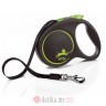 Flexi Povodac Black Desigт Large Tape 5M Green
