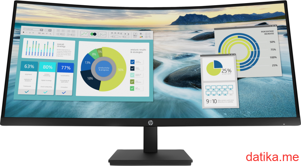 HP P34hc G4 34" WQHD (3440 x 1440) VA 21:9 USB-C Curved Monitor, 21Y56AA