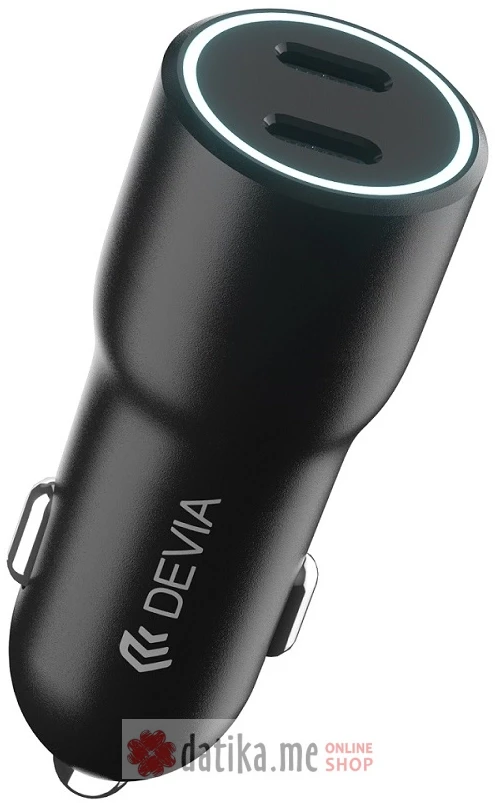 Devia car charger Smart 40W PD 2x USB-C black (ženski) в Черногории