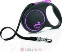 Flexi Povodac Black Design Large Tape 5M Pink 