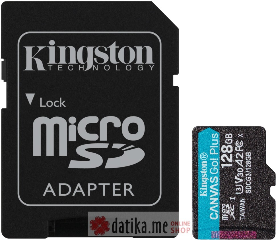 KINGSTON Micro SDXC 128GB Canvas Go! Plus C10 + SD Adapter в Черногории