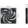 Ventilator za kuciste Arctic Cooling P12 Slim PWM PST 