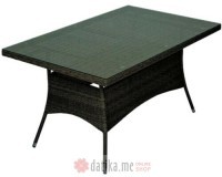 Green Bay STO ZA RUCAVANJE OD RATANA CRNI 150×90×75cm