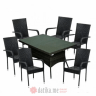 Green Bay STO ZA RUCAVANJE OD RATANA CRNI 150×90×75cm
