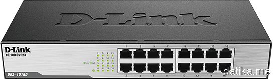 D-Link DES‑1016D 16‑Port Fast Ethernet Unmanaged Desktop Switch 