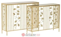 INART SET DVA STOLA S/2 METAL CONSOLE TABLE WITH MIRROR GOLDEN 100X30X80