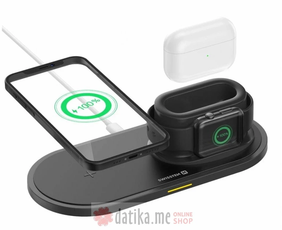 Swissten WIRELESS CHARGER PAD 3in1 BLACK в Черногории