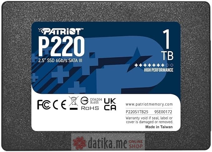 Patriot SSD 1TB 2.5" 7mm P220 (r/w: 550/500 MBs)