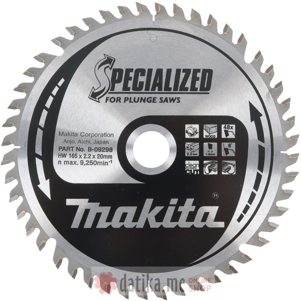 Makita B-09298 / B-33015 List za testeru od tvrdog metala 165x20mm