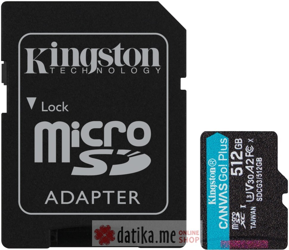 KINGSTON Micro SDXC 512GB Canvas Go! Plus C10 + SD Adapter