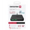 Swissten Travel Charger GaN 2x USB-C + 2x USB-A 65W Power Delivery Black