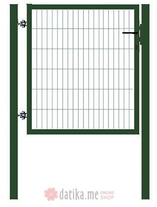 Emix Garden Vrata jedn 3D 200x50x4mm 153x100cm (okrugli stub),zelena
