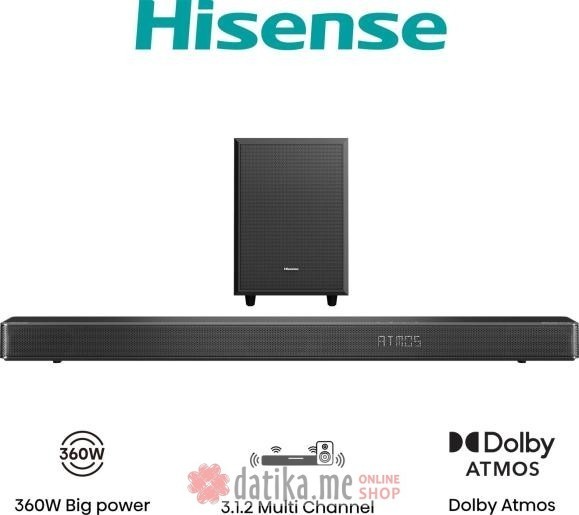 HISENSE AX3120G Dolby Atmos soundbar sa bežičnim subwooferom crni
