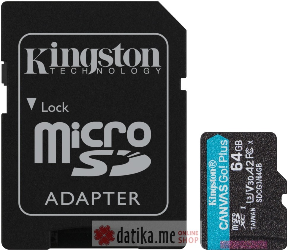 KINGSTON Micro SDXC 64GB Canvas Go! Plus C10 + SD Adapter