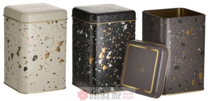 INART COFFEE/SUGAR/TEA JAR TERRAZZO 11X11X16.5cm