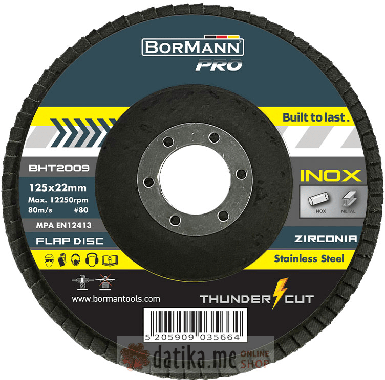 Bormann BHT2009 Brusni lamelni disk za Inox 125x22mm 80G 