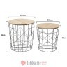 INART SET STOLOVA 2/1 METAL/WOODEN W/STORAGE SPACE BLACK/NATURAL D37Χ40 в Черногории
