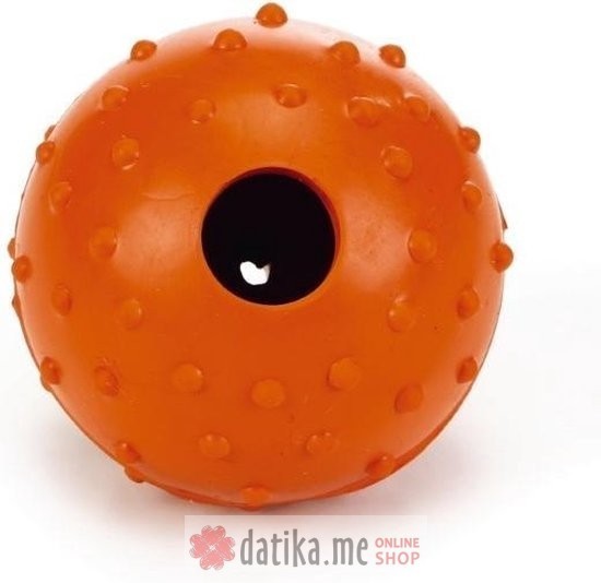 Beeztees IGRACKA ZA PSE-GUMENA LOPTA SA ZVONOM ORANGE