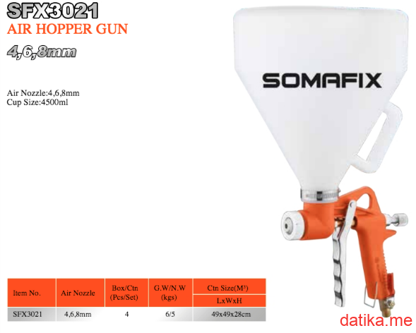 Somafix SFX3021 Pištolj za krečenje pneumatski sa diznama 4/6/8mm 4,5Lit