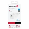 Swissten Travel Charger GaN 1x USB-C 45W PD + 1x USB-A 18W QC White