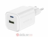 Swissten Travel Charger GaN 1x USB-C 45W PD + 1x USB-A 18W QC White