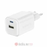 Swissten Travel Charger GaN 1x USB-C 45W PD + 1x USB-A 18W QC White