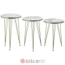 INART SET STOLOVA 3/1 METAL/MELAMINE BIJELI MARBLE LOOK Φ35Χ54